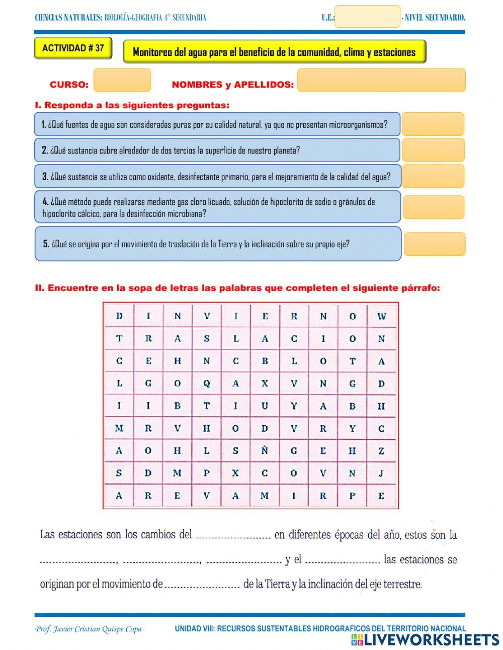 37. Monitoreo del agua