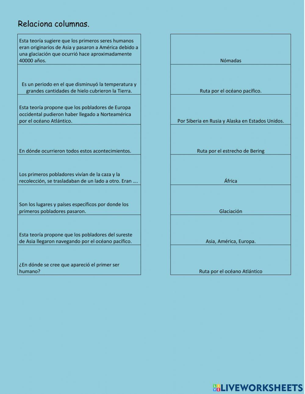Ubicación temporal y espacial del poblamiento de américa
