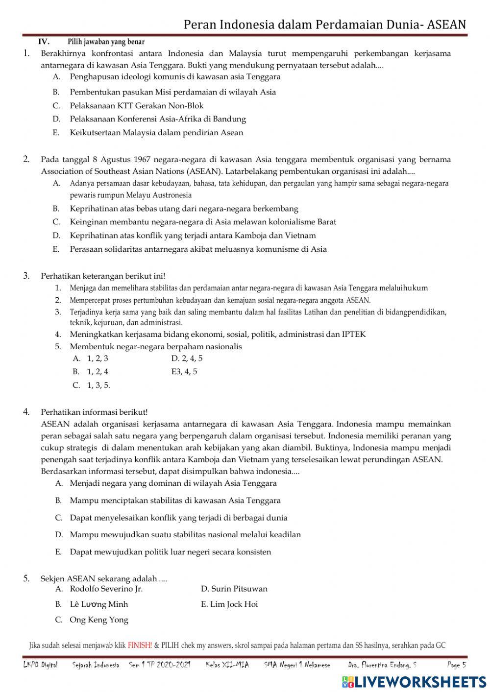Peran Indonesia dalam Perdamaian Dunia-ASEAN