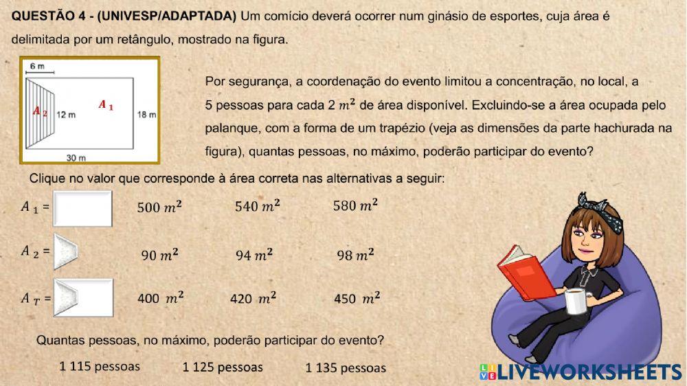 Área de figuras planas e volume de blocos retangulares