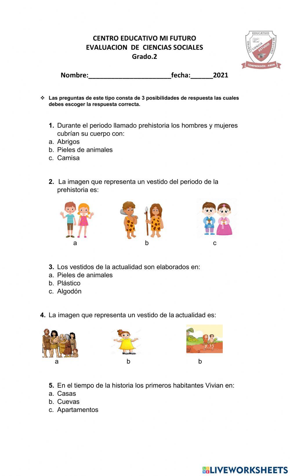Evaluacion ciencias sociale iv