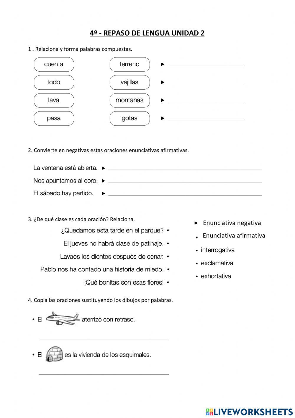 Repaso tema 2 lengua