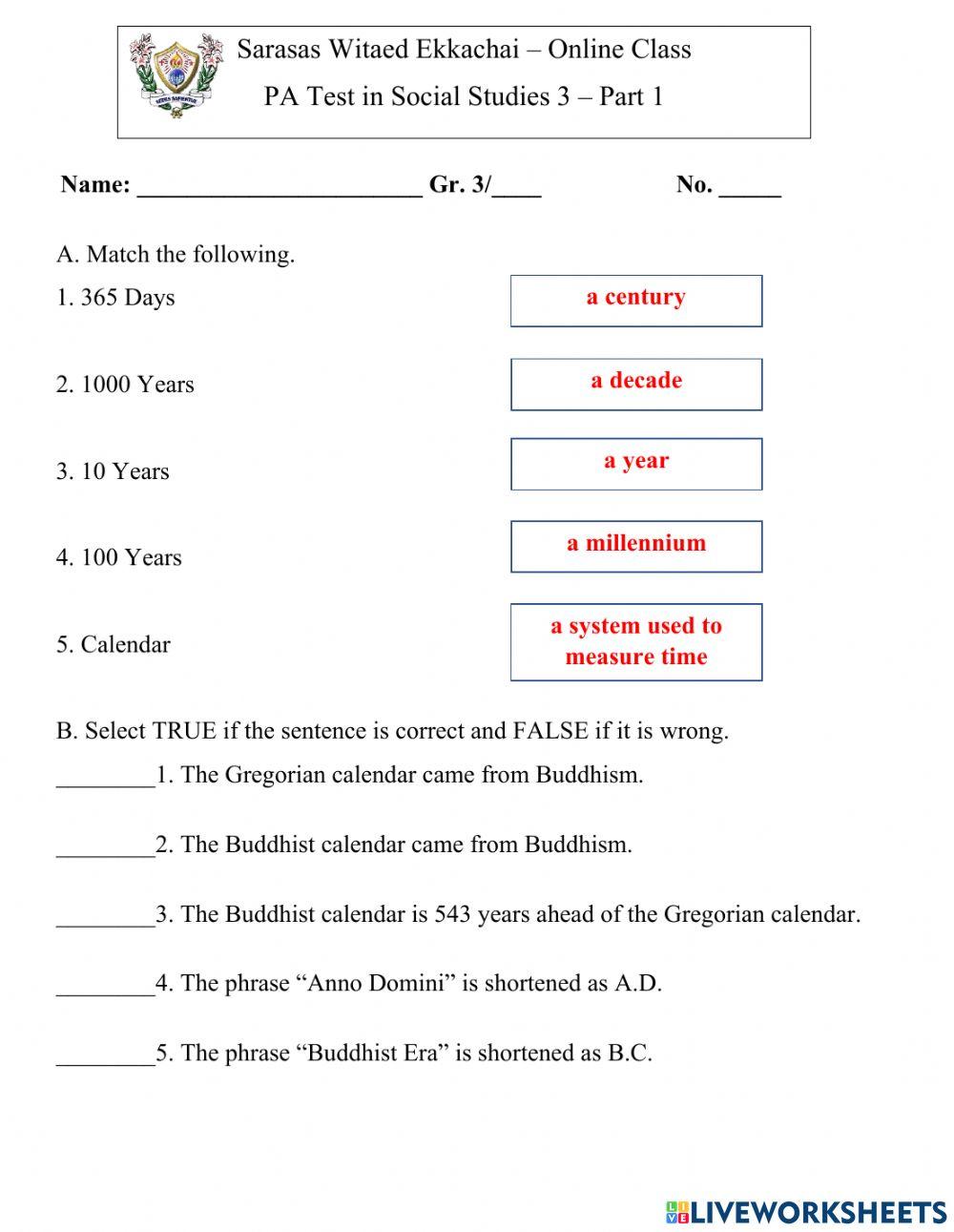 Buddhist and Gregorian Calendar