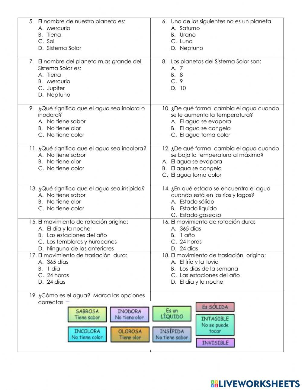 evaluacion acumulativa tercer periodo ciencias