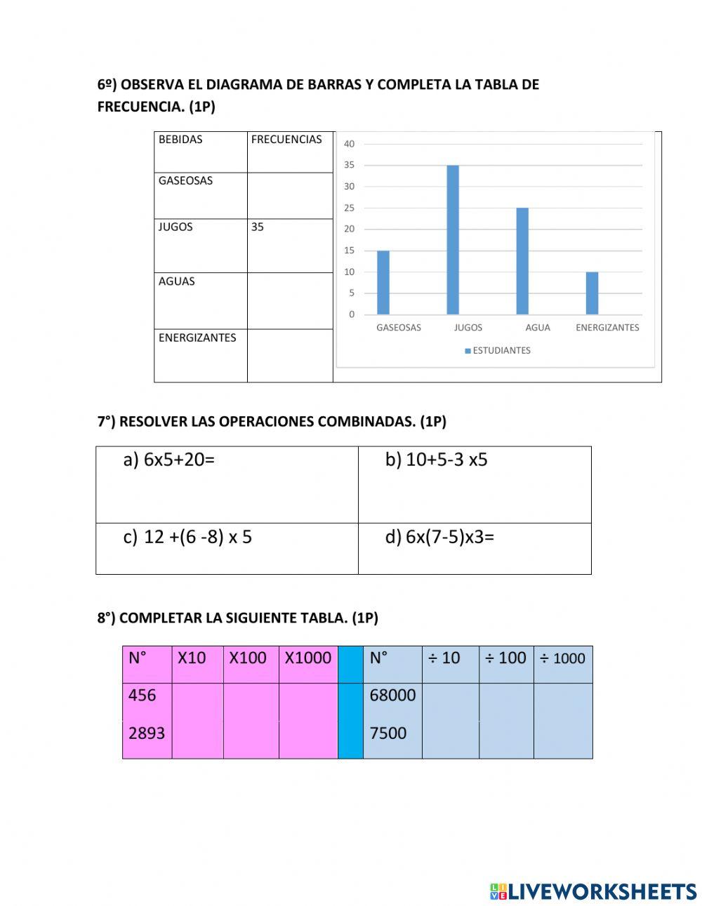 Evaluación sexto parcial