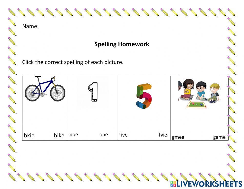 Spelling Homework Week -6