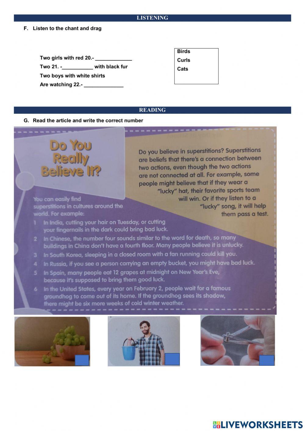 TEST UNIT 1 -FIFTH YEAR