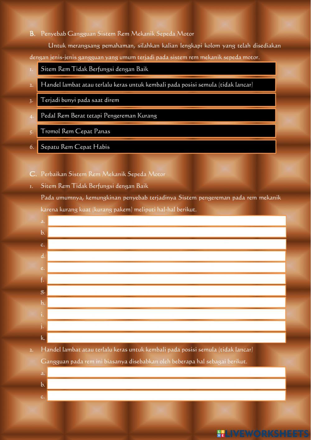 Penyebab Kerusakan Sistem Rem Mekanik