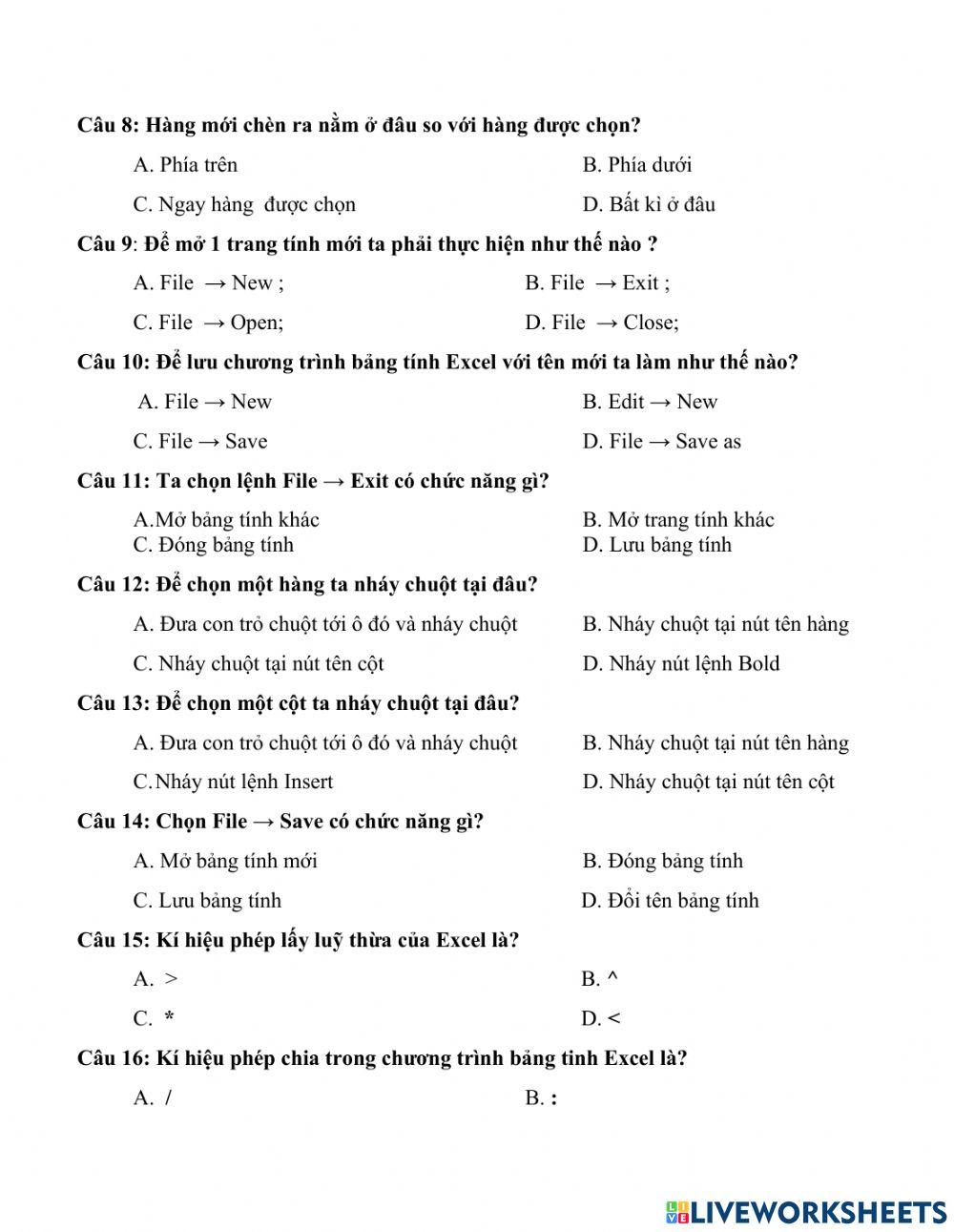 Kiểm tra tin học 7