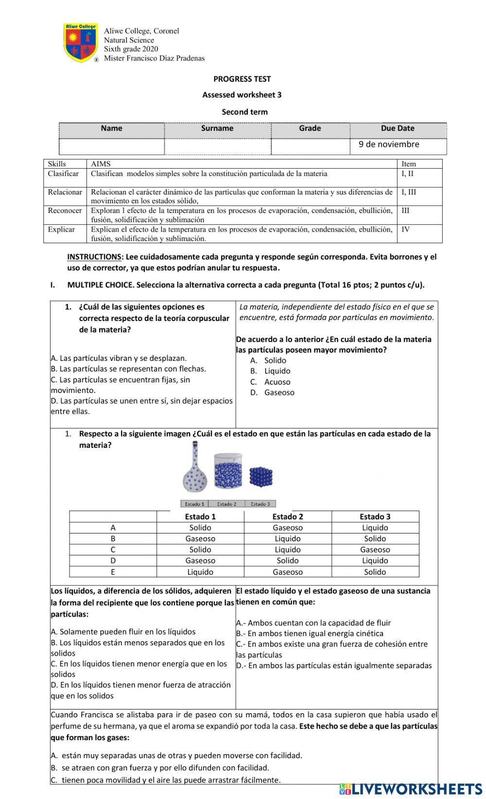 Guía modelo corpuscular de la materia