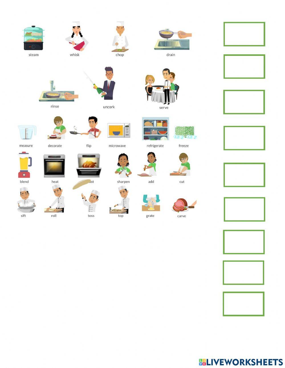 Cooking spealing and vocabulary