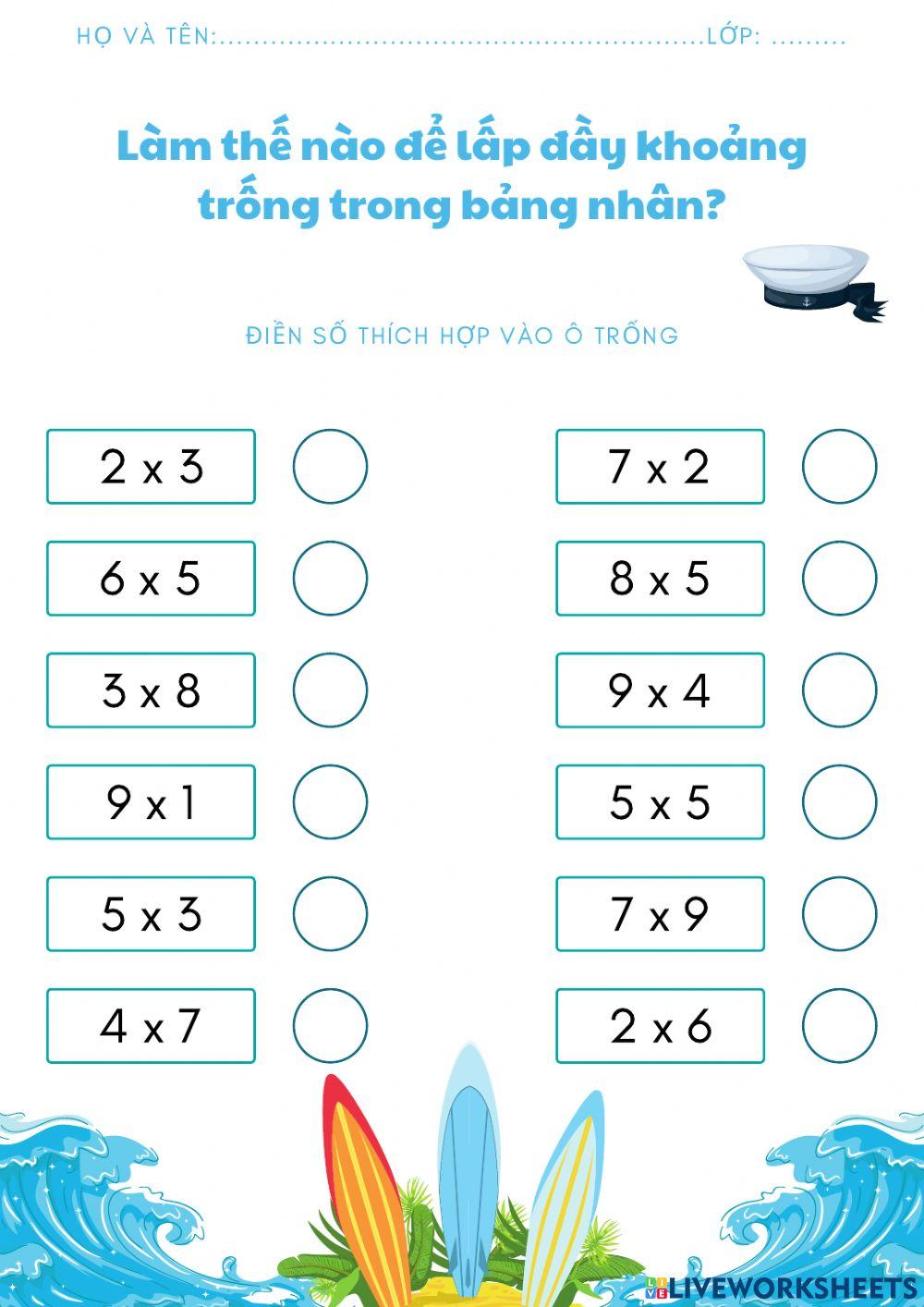 Toán luyện tập phép chia- nhép nhân