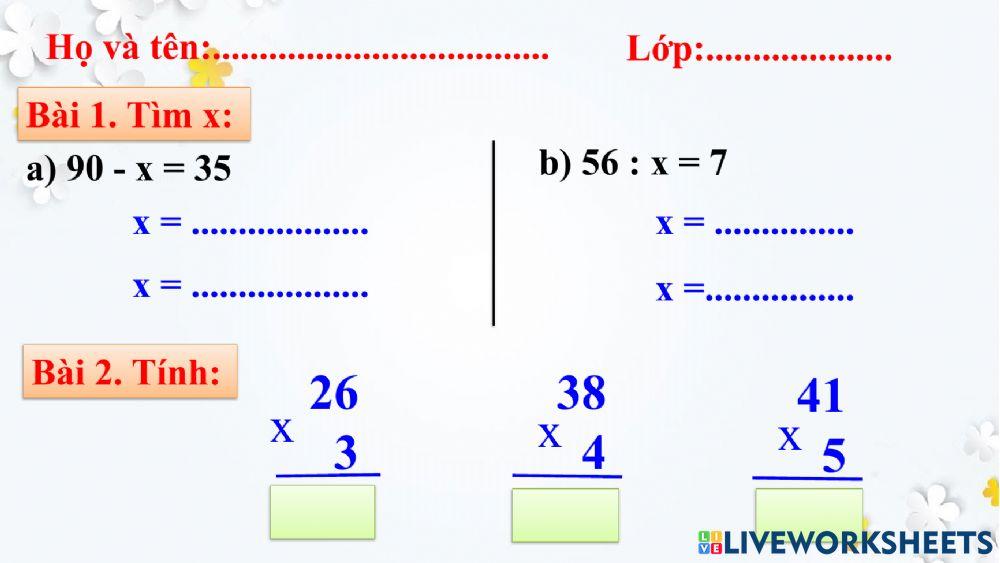 Ôn tập 1 tiết toán