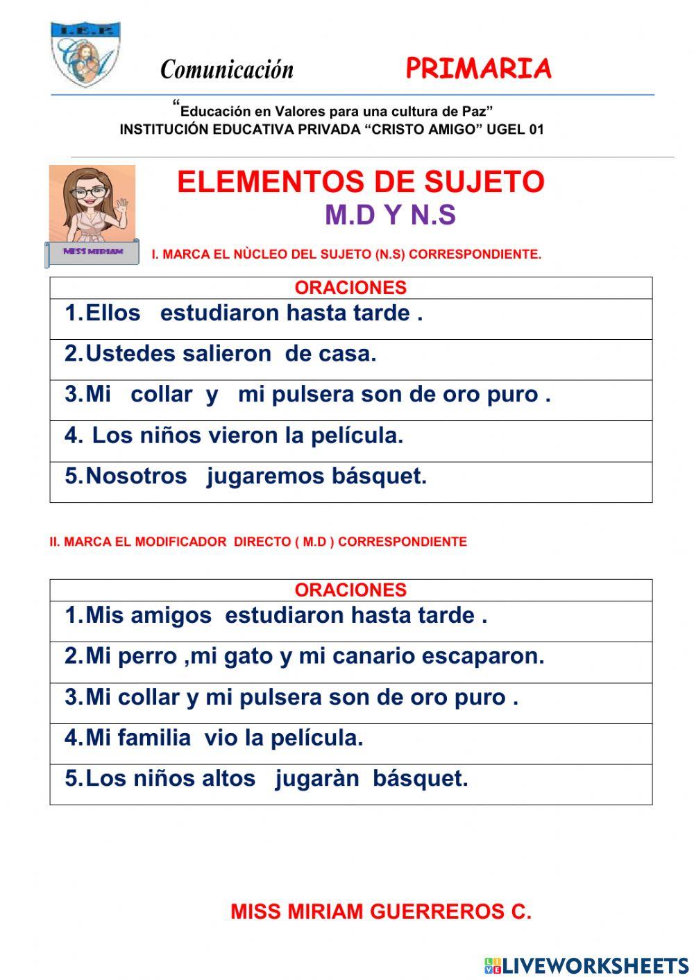 Elementos del sujeto