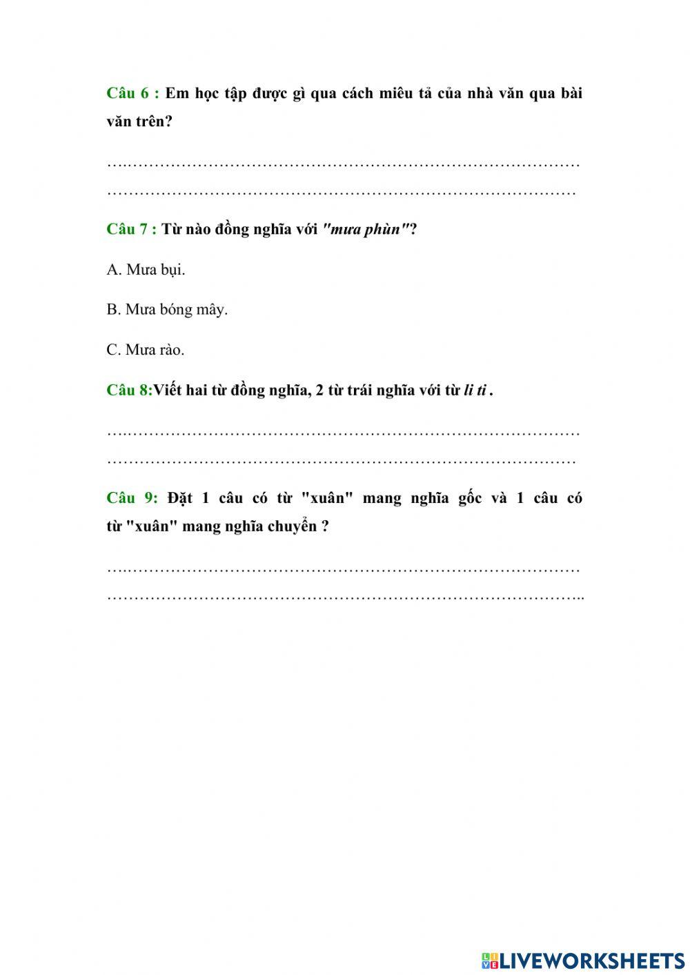 Giữa kì 1 lớp 5 môn tv