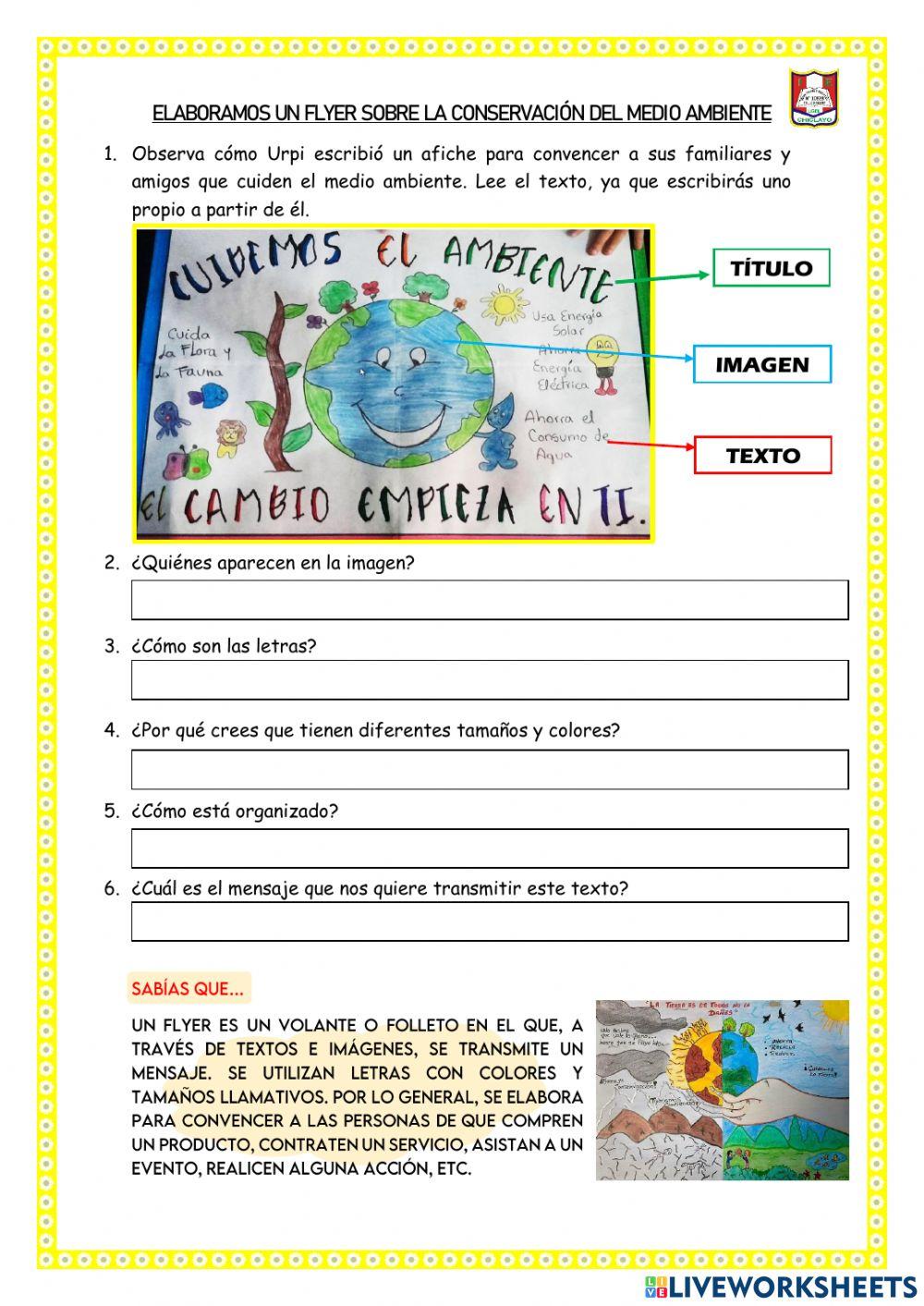 Escribimos un flyer sobre el cuidado del medio ambiente