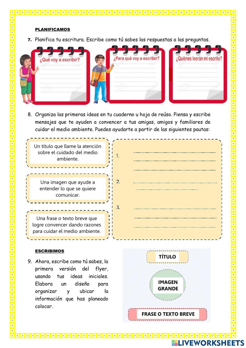 Escribimos un flyer sobre el cuidado del medio ambiente