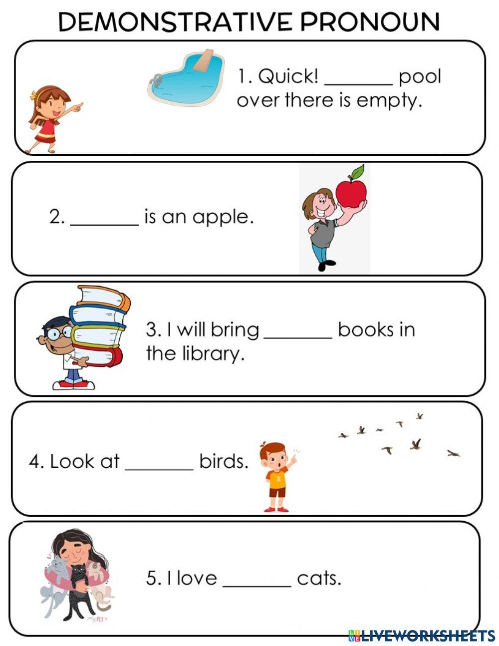 Demonstrative Pronoun online activity | Live Worksheets
