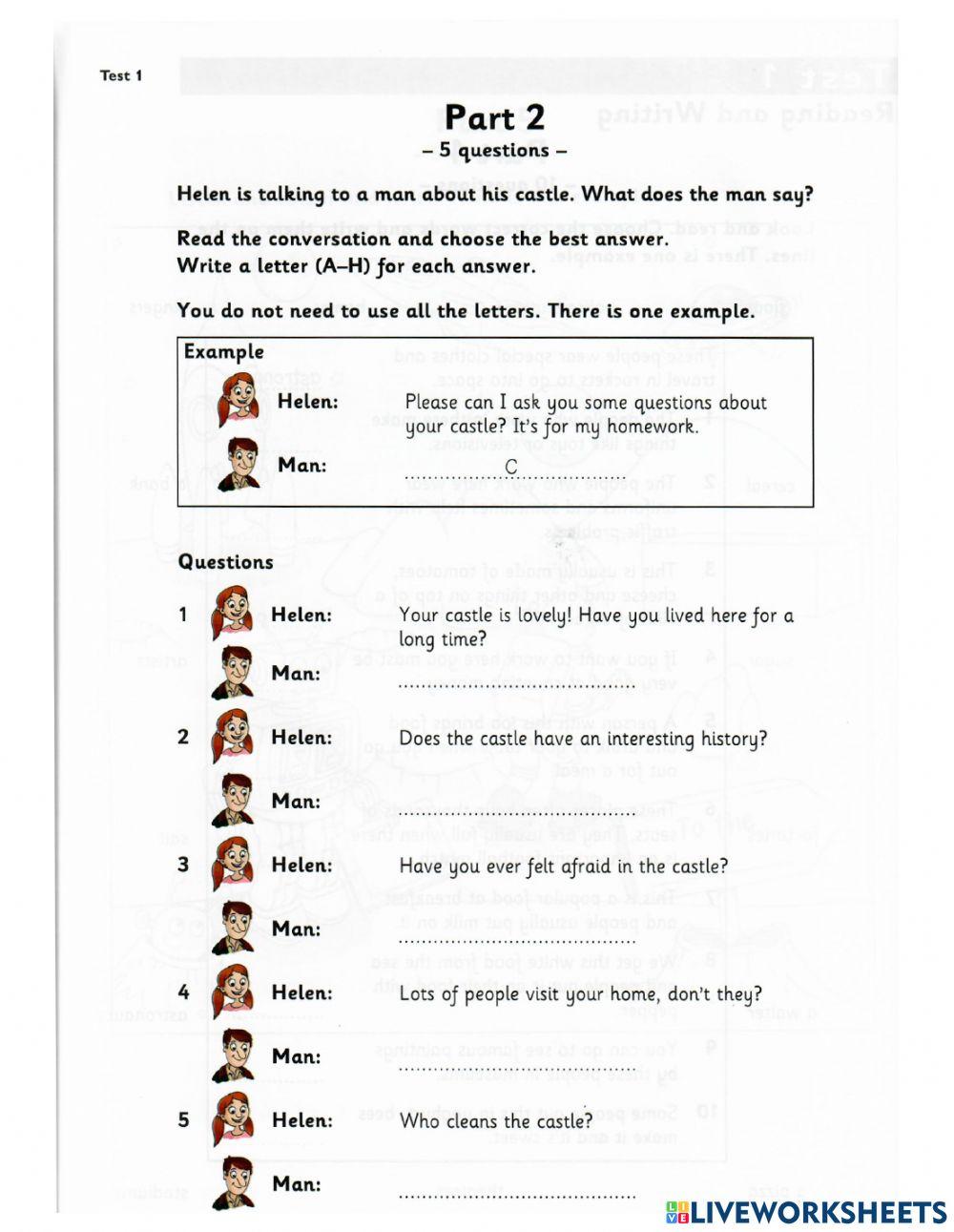 4º FLYERS READING AND WRITING PART 2