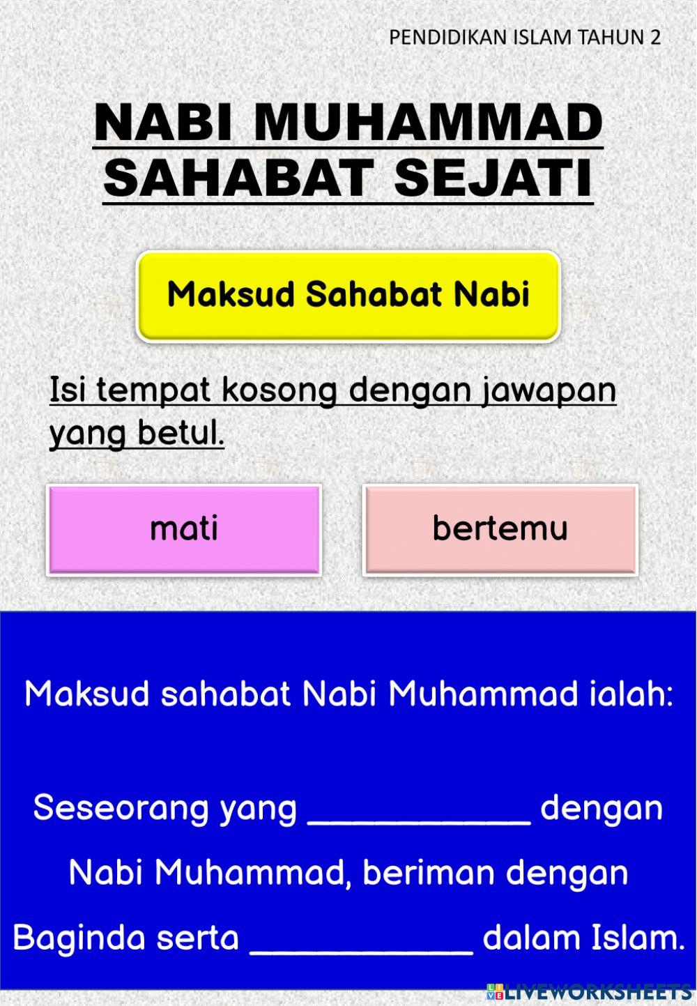 Nabi muhammad sahabat sejati