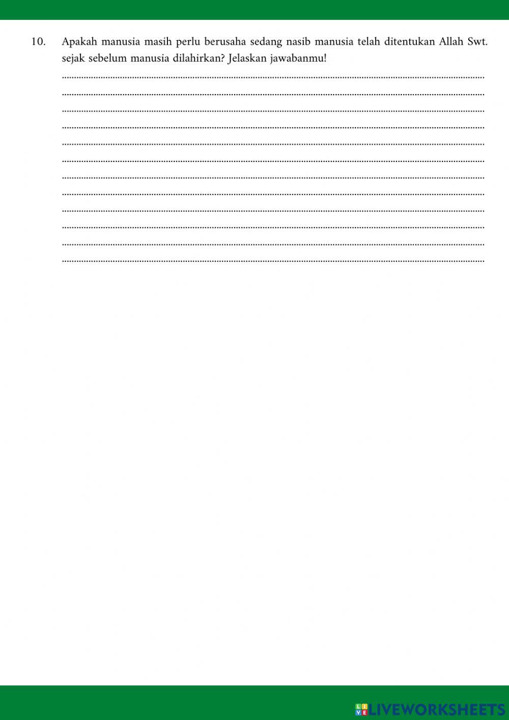 LKPD Iman kepada Qadha' dan Qadar