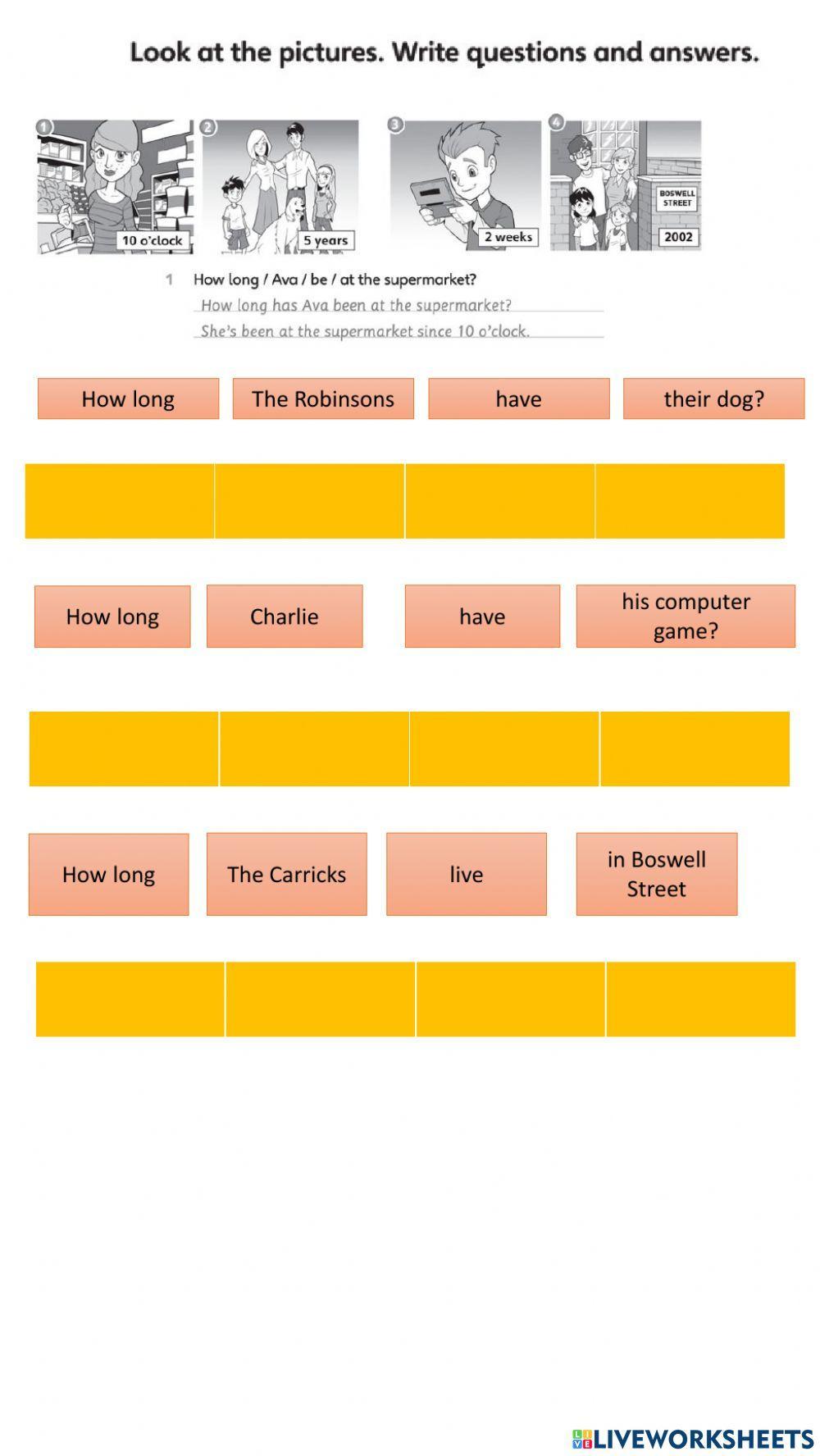 Present perfect and since and for