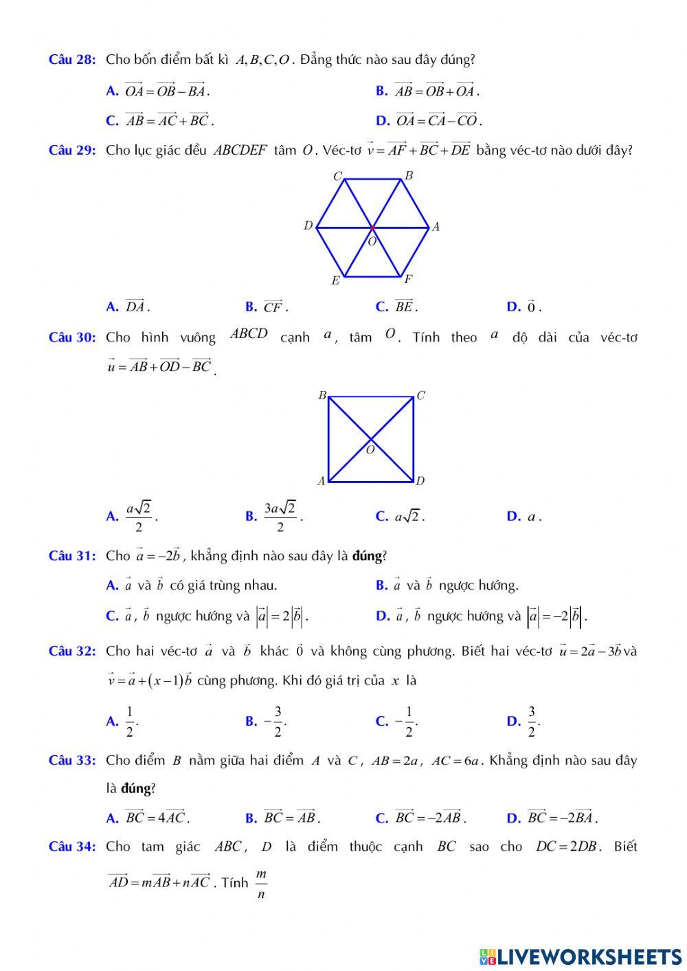 Toán 10 - Kiểm tra GK1 - Đề số 04