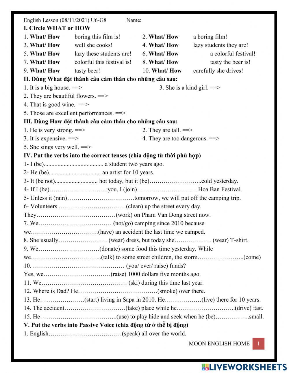 Grade 8 unit 5 cont worksheet live worksheets
