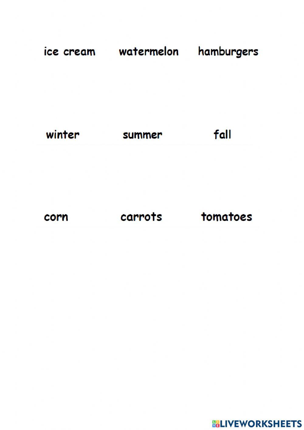 I Like - Sentence Building