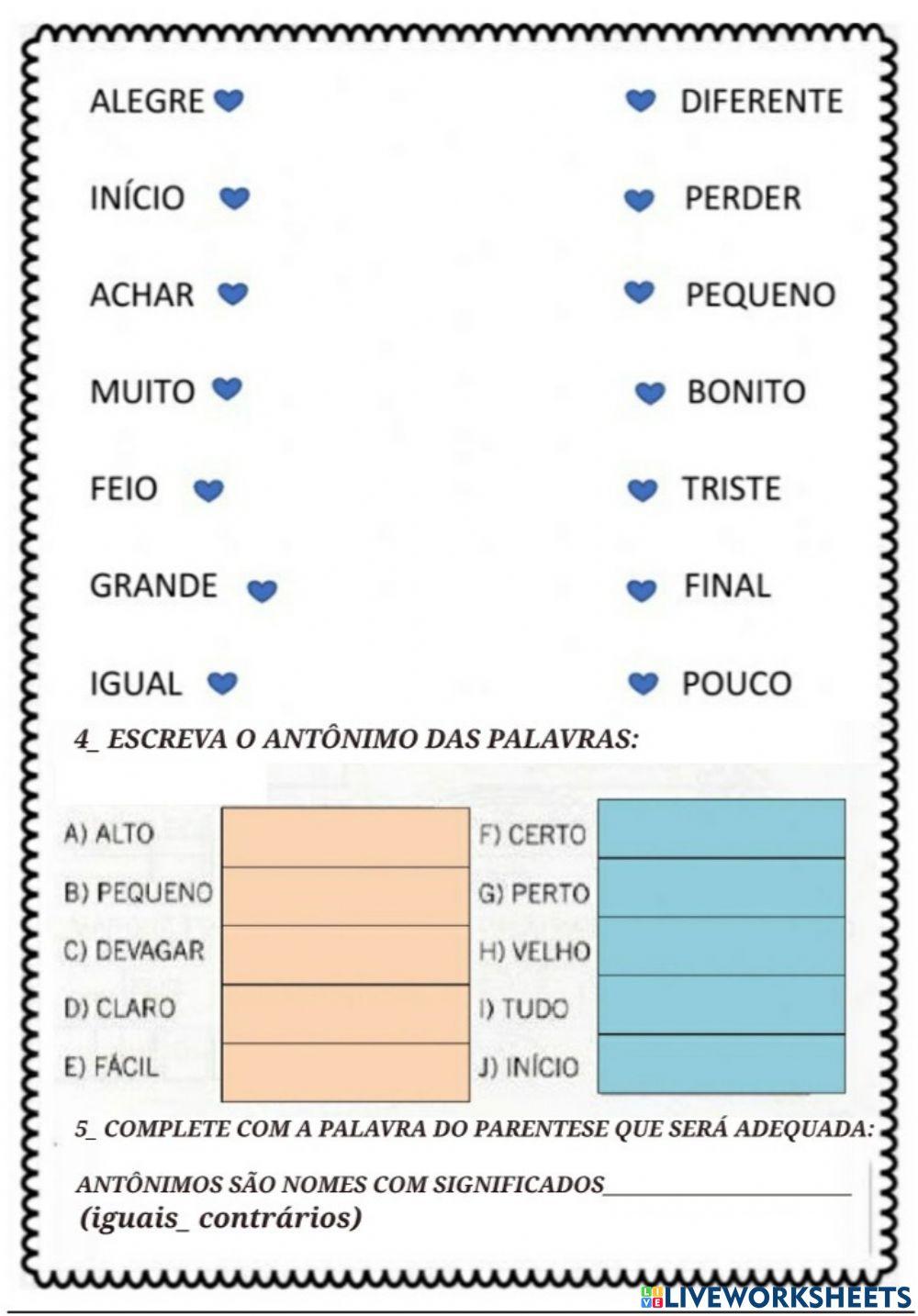 Atividaades de português