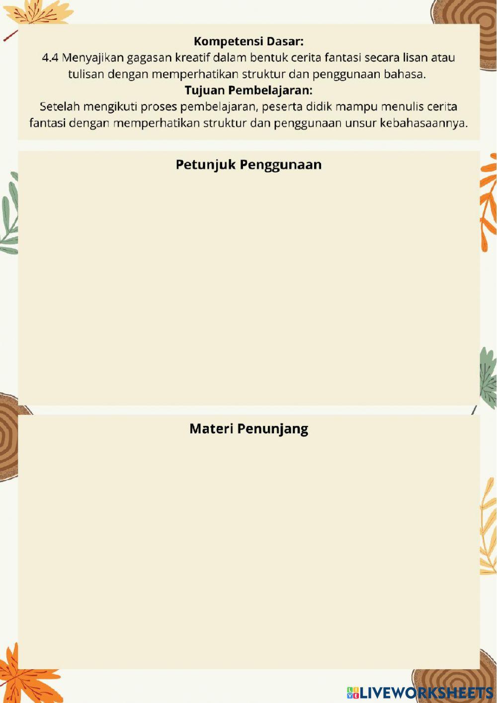 LKPD Menulis Cerita Fantasi