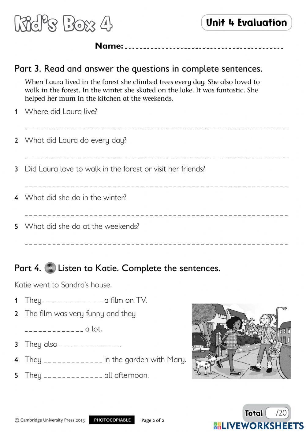 KB4 - UNIT 4 TEST online exercise for | Live Worksheets