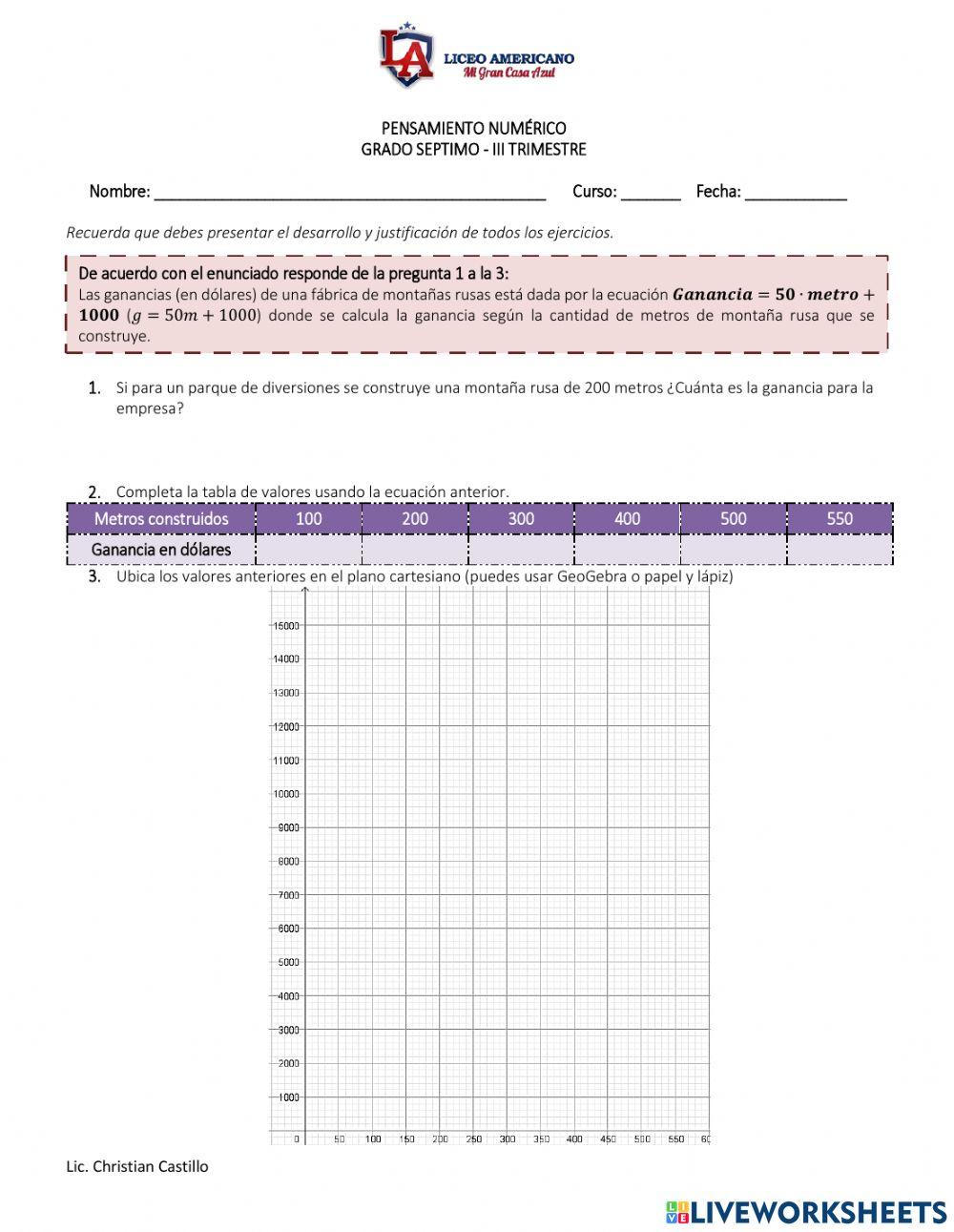 Evaluación Séptimo