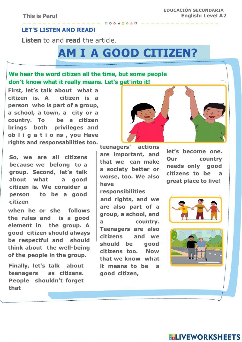 How to be a good citizen!