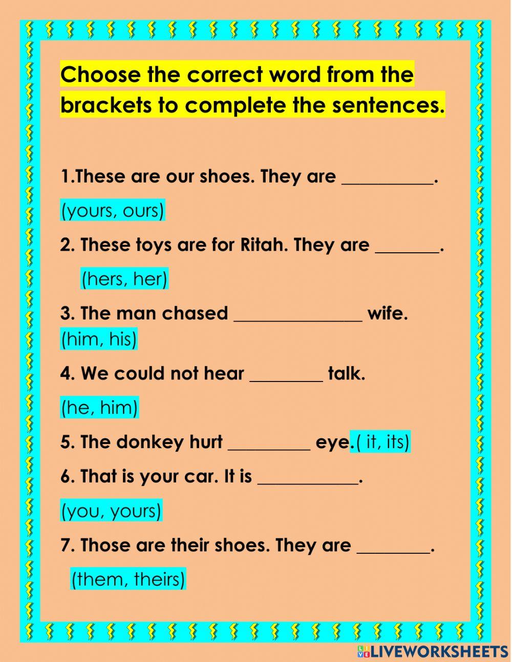 Possessive pronouns