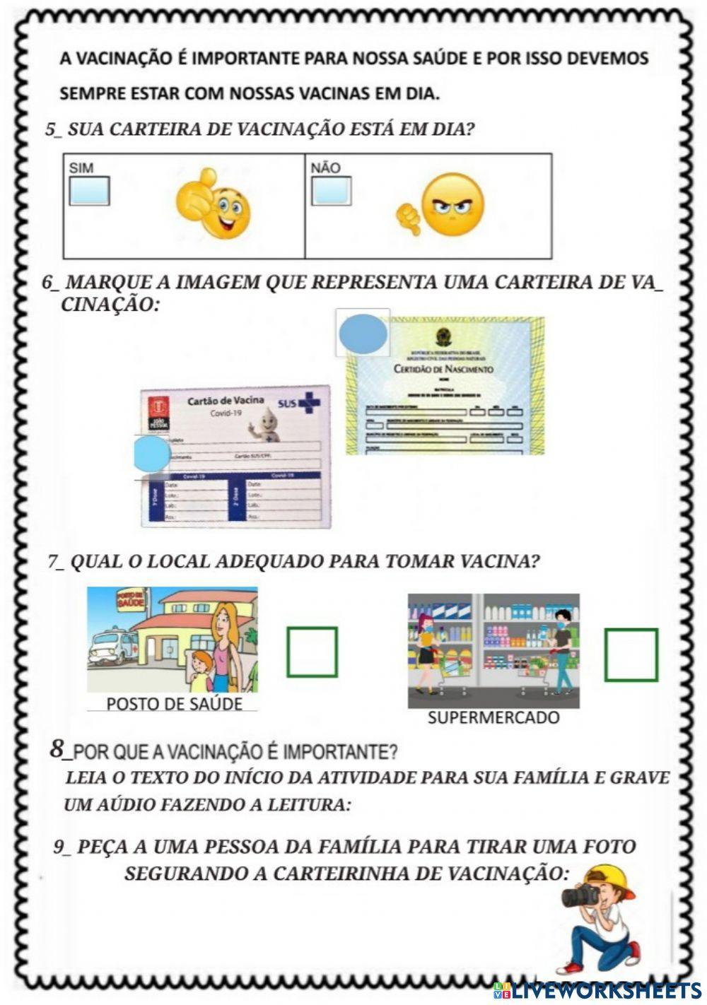 Atividades de ciências