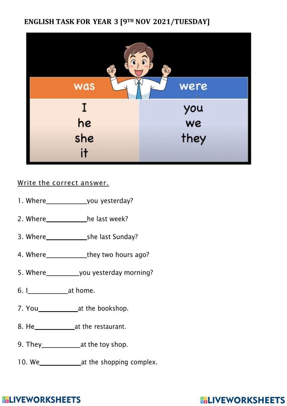 Unit 8 : where were you yesterday?