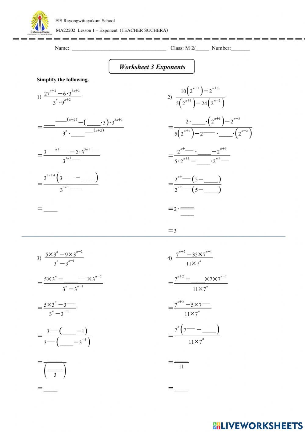 Worksheet 3 exponent (1)
