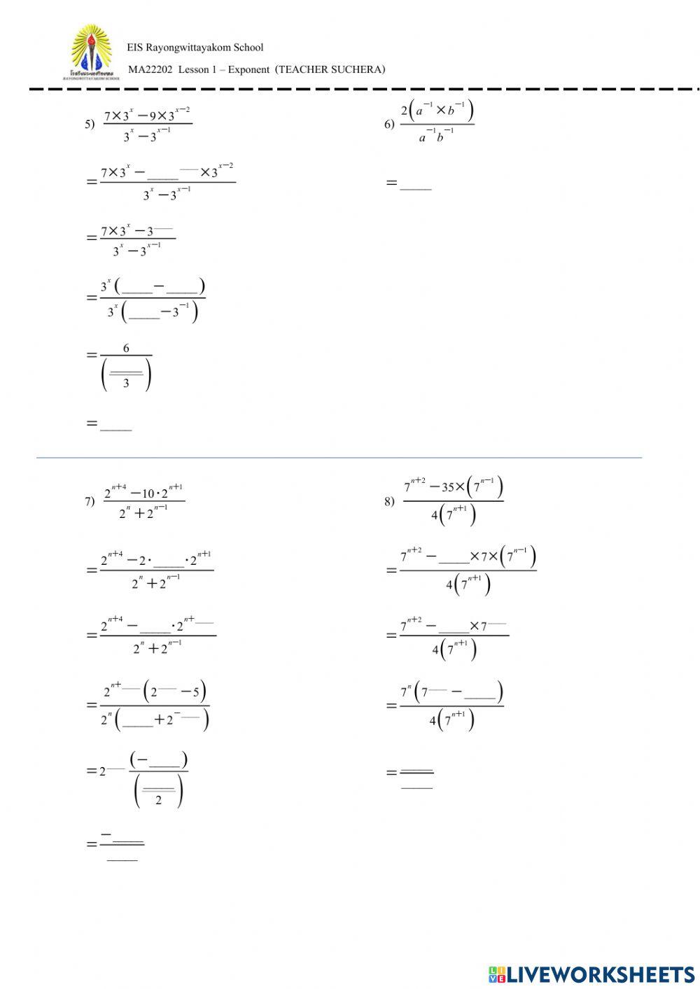 Worksheet 3 exponent (1)