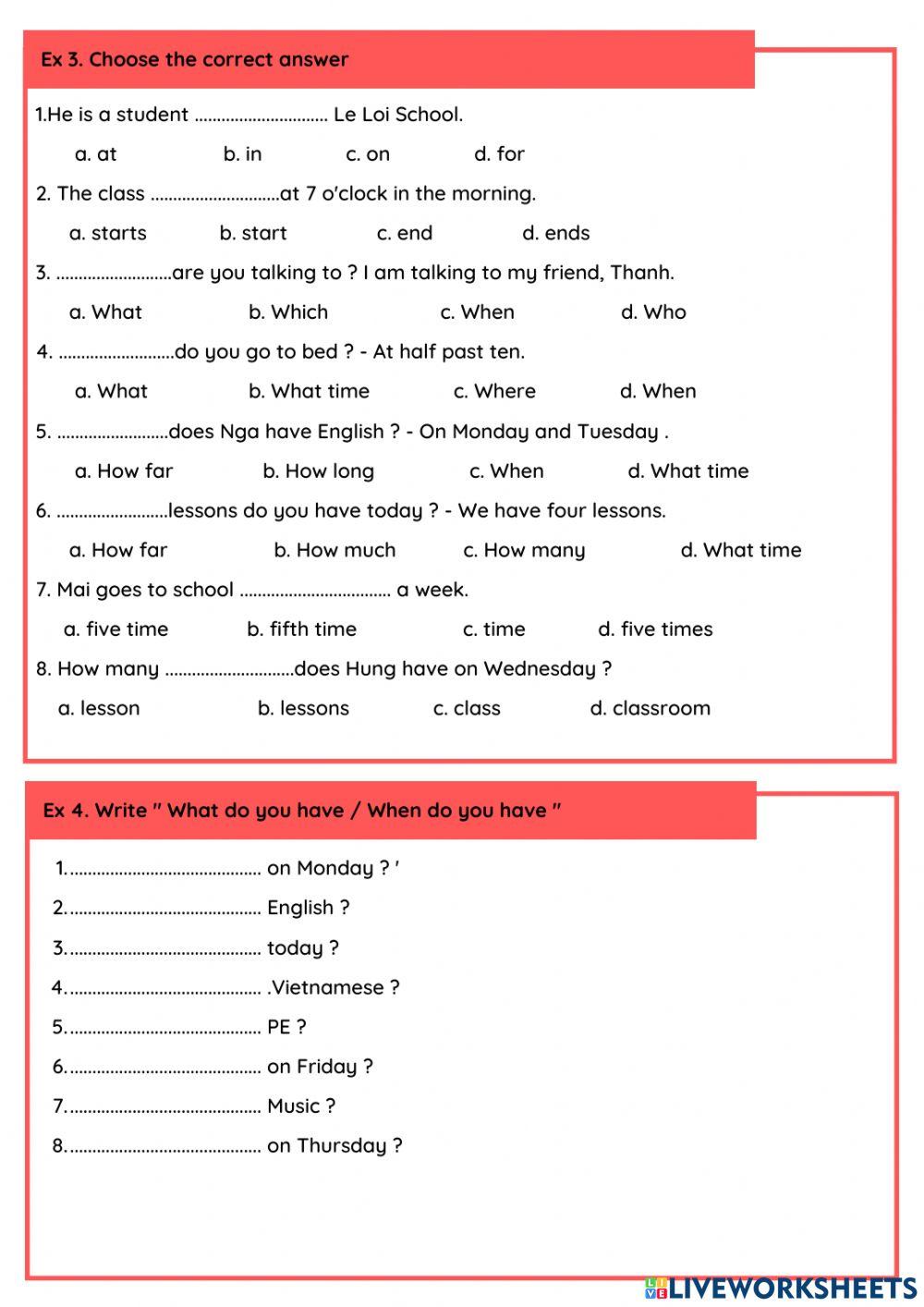 Worksheet 1 -Unit 6