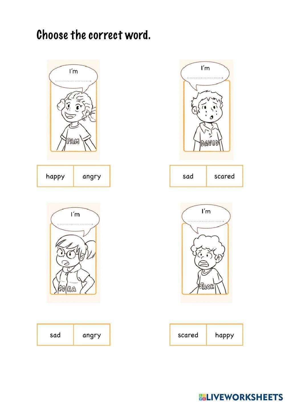 Choose the correct feeling.