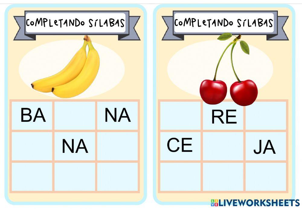 Complete as silabas