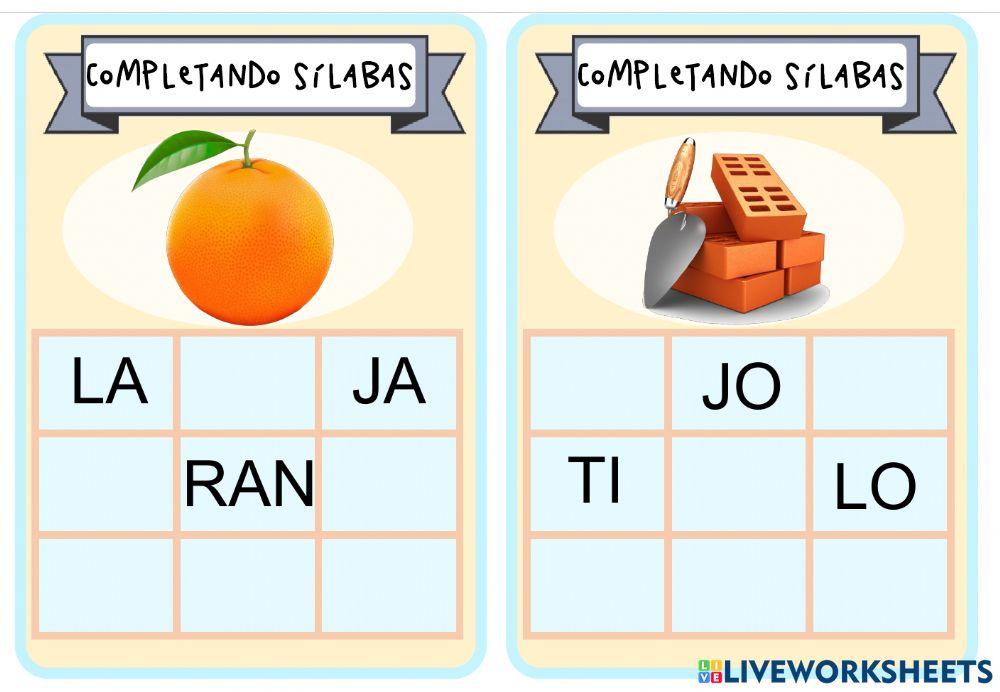 Complete as silabas