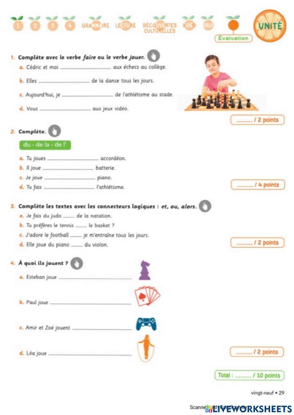 Test Unité 2- Jus d'orange 2