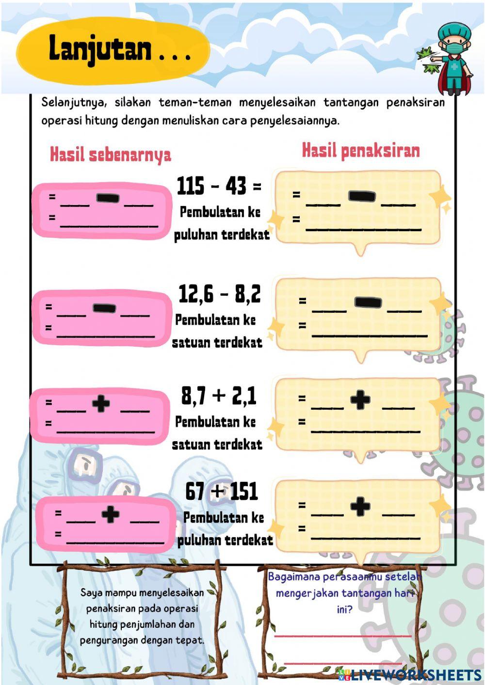 Penaksiran Operasi Hitung Penjumlahan dan Pengurangan