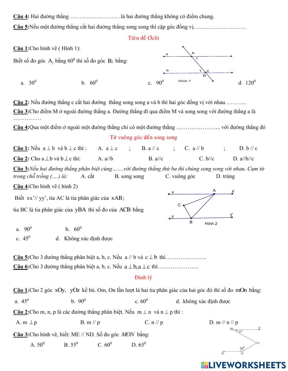 Trắc nghiệm giữa HK1 Toán 7  1