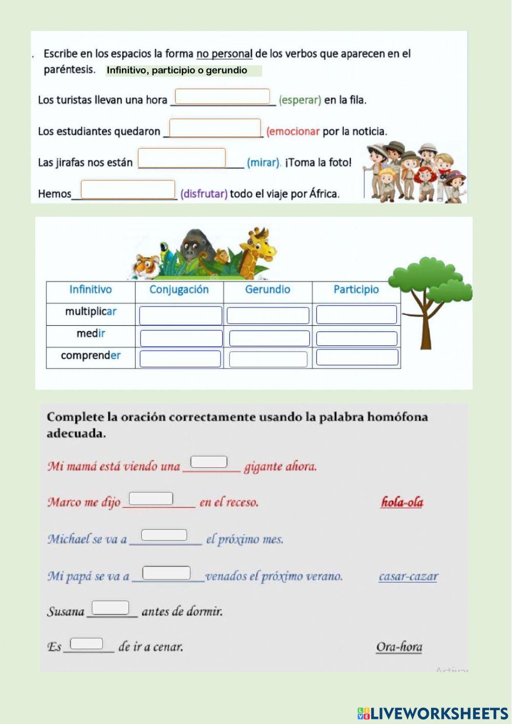 Evaluación español 3r. grado