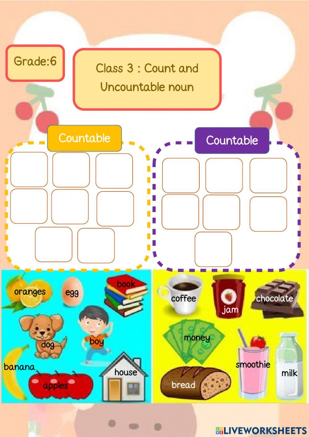 Count and uncountable nouns