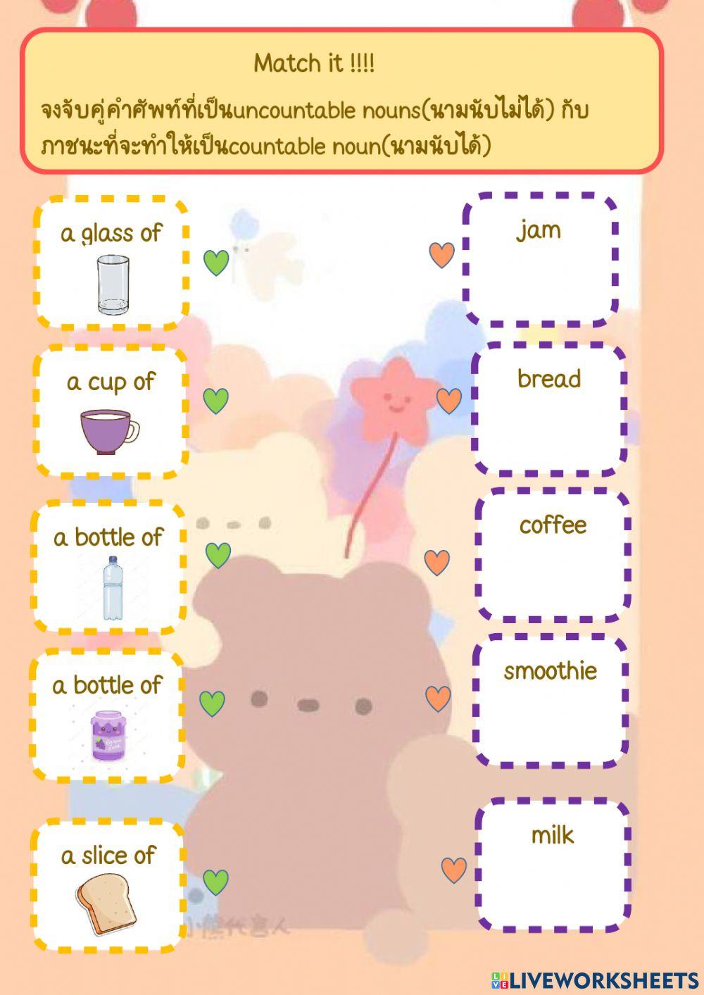 Count and uncountable nouns