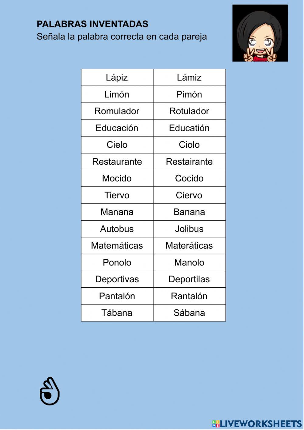Palabras inventadas N1 01